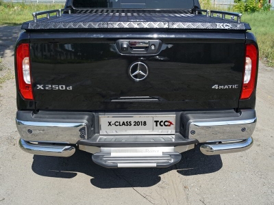 Защита задняя уголки 76 мм для Mercedes-Benz X-Class 2018-2021