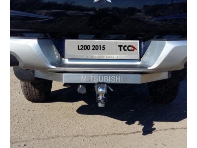 Фаркоп ТСС усиленный с надписью Mitsubishi для Mitsubishi L200 2015-2019