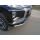 Защита передняя овальная 75х42 мм ТСС для Mitsubishi L200 2019-2021