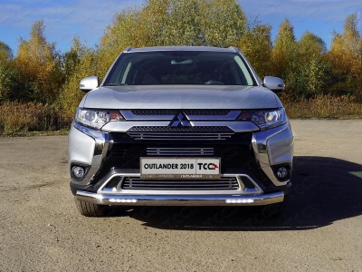 Решетка радиатора верхняя 12 мм для Mitsubishi Outlander 2018-2021