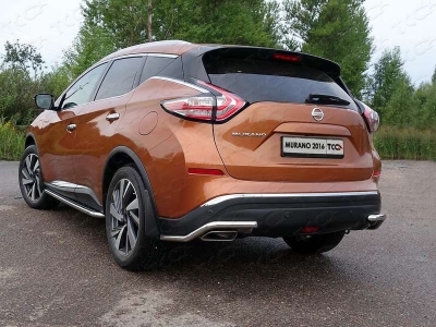 Защита задняя уголки 42 мм ТСС для Nissan Murano 2016-2021