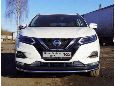 Защита переднего бампера 42 мм ТСС для Nissan Qashqai 2019-2021