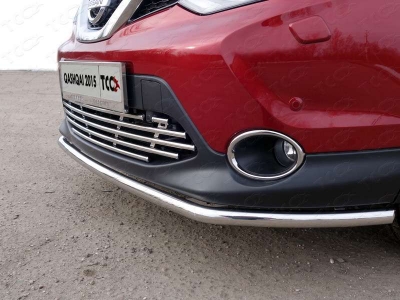 Защита переднего бампера 42 мм ТСС для Nissan Qashqai (СПБ) 2015-2019
