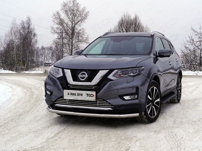 Решётка радиатора нижняя 12 мм ТСС для Nissan X-Trail T32 2018-2021