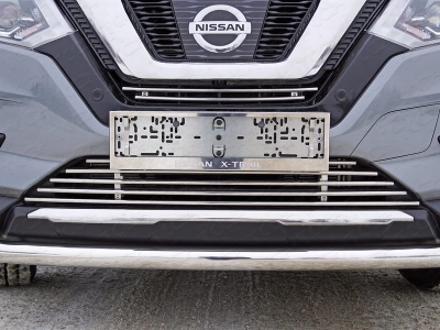 Решётка радиатора 12 мм 2 штуки ТСС для Nissan X-Trail T32 2018-2021