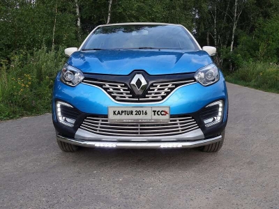 Накладка решётки радиатора верхняя 16 мм ТСС для Renault Kaptur 2016-2021