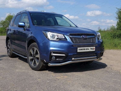 Накладка решётки радиатора нижняя 12 мм ТСС для Subaru Forester 2016-2018