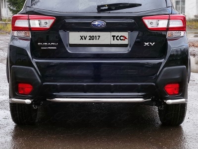 Защита задняя уголки 42 мм ТСС для Subaru XV 2017-2021