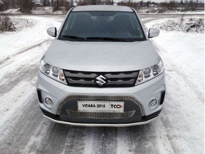 Защита переднего бампера 42 мм ТСС для Suzuki Vitara 2015-2021