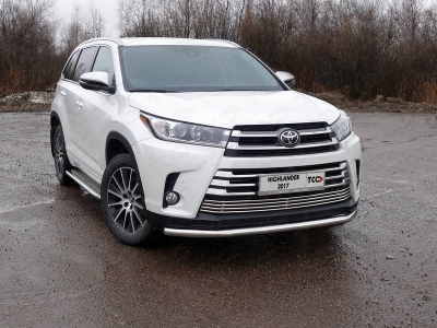 Накладка решётки радиатора 16 мм ТСС для Toyota Highlander 2017-2020