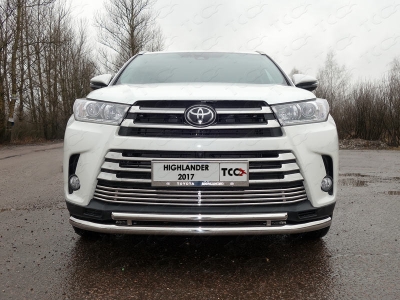 Накладка решётки радиатора 16 мм ТСС для Toyota Highlander 2017-2020