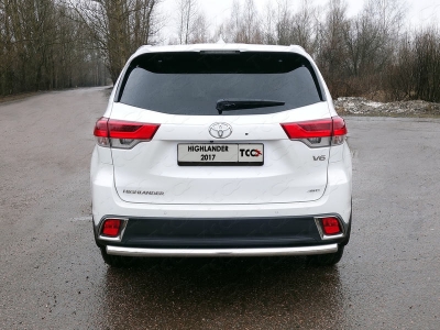 Защита заднего бампера 60 мм ТСС для Toyota Highlander 2017-2020