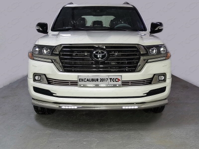 Решетка радиатора 12 мм ТСС для Toyota Land Cruiser 200 Excalibur 2017-2021