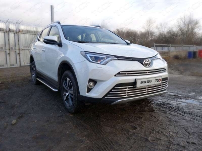Накладка решётки радиатора нижняя 16 мм ТСС для Toyota RAV4 2015-2019