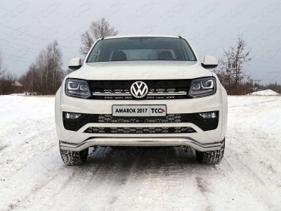 Защита передняя кенгурин 76 мм ТСС для Volkswagen Amarok 2016-2021