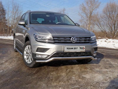 Защита переднего бампера для Offroad 60 мм ТСС для Volkswagen Tiguan 2016-2021