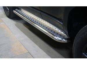 Пороги с площадкой 60,3 мм для Toyota Land Cruiser 250 Prado 2024-н.в. №TOYLC25024-06
