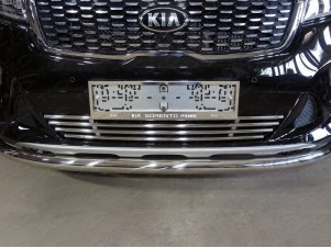 Накладка решетки радиатора 16 мм для Kia Sorento Prime № KIASORPR18-11