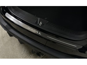 Накладка на задний бампер (лист шлифованный надпись Haval) дляHaval F7X (2.0L 4WD) 2025-н.в. №HAVF7X25-03
