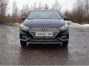 Защита переднего бампера 25 мм для Hyundai Solaris № HYUNSOL17-22