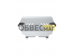 Защита картера и коробки передач для SKODA Octavia II (2009-2012), Superb (2009-2012), VW Caddy (2009-2015) 1.4/1.8/2.0 бен. МТ/АТ (алюминий, 3 мм)(с