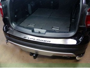 Накладка на задний бампер шлифованный лист надпись Explorer для Ford Explorer № FOREXPL16-29