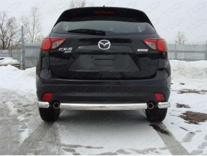Защита заднего бампера овальная короткая 75х42 мм для Mazda CX-5 № MAZCX512-08