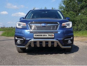 Защита передняя Кенгурятник с вставкой 60-75 мм для Subaru Forester № SUBFOR16-26