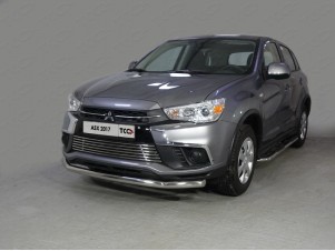 Защита переднего бампера 60 мм для Mitsubishi ASX № MITSASX17-18