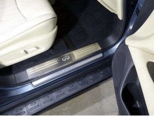 Накладки на пластиковые пороги лист шлифованный лого Infiniti для Infiniti QX60 № INFQX6016-08