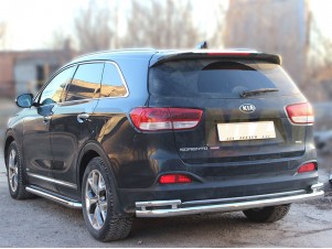 Защита задняя с уголками 60-43 мм для Kia Sorento Prime № KSTP15_3.2