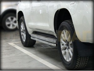 Защита штатного порога 53 мм под порог для Toyota Land Cruiser Prado 150 № LCPR17_2