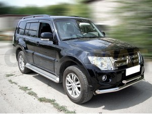 Защита штатного порога 53 мм для Mitsubishi Pajero 4 № MP 3.1