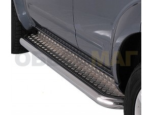 Пороги с площадкой алюминиевый лист 53 мм для Nissan Pathfinder № NP 2.4