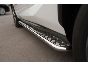 Пороги с площадкой алюминиевый лист 60 мм для Nissan Patrol № NPTR 2