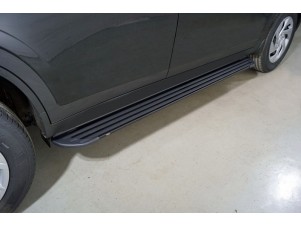 Пороги алюминиевые Slim Line Black 1820 мм для Haval Dargo 2.0 2022 – н.в. HAVDAR22-29B