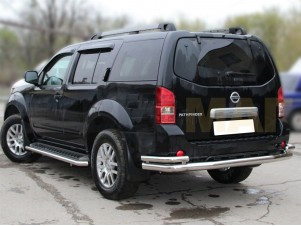 Защита задняя с уголками 76-53 мм для Nissan Pathfinder № NP 3.2