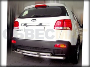 Защита заднего бампера двойная 60-53 мм для Kia Sorento № KST09 4