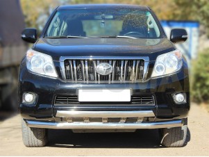 Защита передняя двойная 76-76х43 мм для Toyota Land Cruiser Prado 150 № LCPR10 1.5