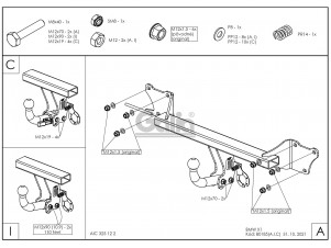 ТСУ Фаркоп оцинкованный Galia шар C съемный для BMW X1 E84 № B018C