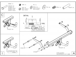 ТСУ Фаркоп оцинкованный Galia шар A на седан и хетчбек для Ford Mondeo № F097A