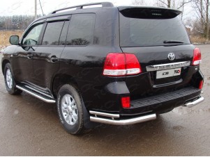 Защита задняя двойные уголки 76-42 мм для Toyota Land Cruiser 200 № TOYLC20012-04