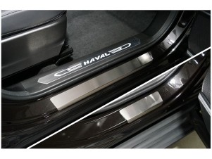 Накладки на пороги (лист шлифованный) 4шт для Haval F7 2022 – н.в. HAVF722-05