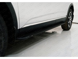 Пороги алюминиевые Slim Line Black для Renault Arkana № RENARK19-21B