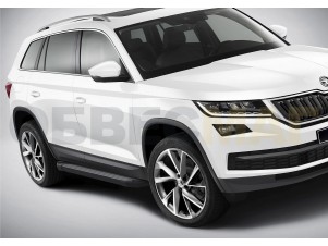 Пороги алюминиевые Rival Black New для Skoda Kodiaq № F180ALB.5102.2