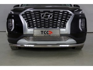 Защита переднего бампера с ДХО 60 мм для Hyundai Palisade № HYUNPAL21-06