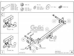ТСУ Фаркоп оцинкованный Galia шар A для Mercedes-Benz E-Class W211 № M104A