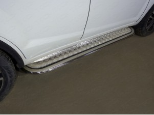 Пороги с площадкой алюминиевый лист 75х42 мм для Lifan X60 № LIFX6017-18