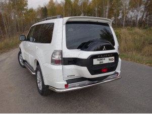Защита заднего бампера центральная 60 мм для Mitsubishi Pajero 4 № MITPAJ414-12