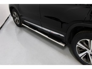 Пороги овальные с накладкой 120х60 мм для Changan CS75 № CHANCS7520-13